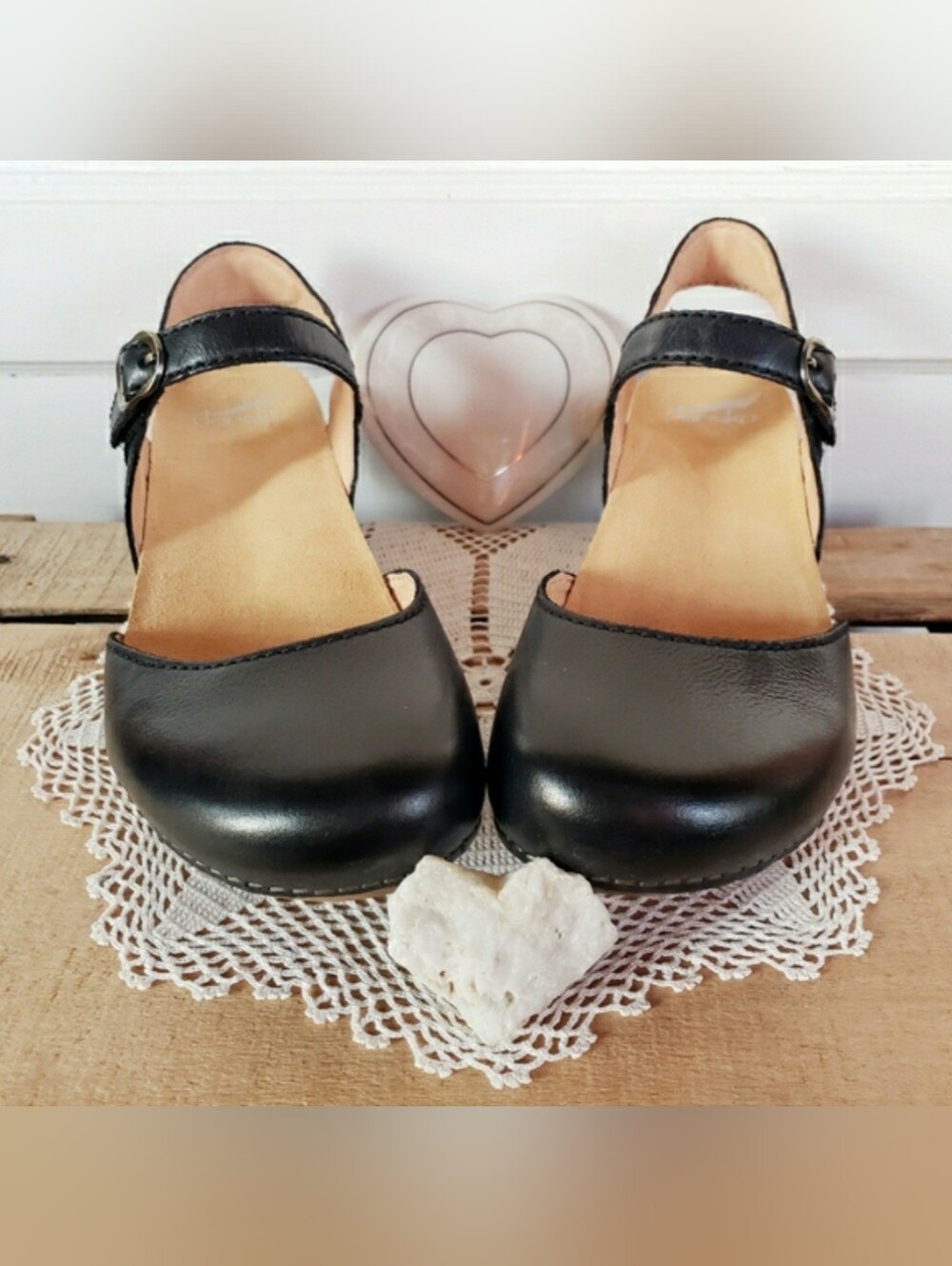 Black Dansko Tiffani Strappy Clog Sandal MaryJane Burnished Strap Buckle Boho ♡ - Picture 2 of 10